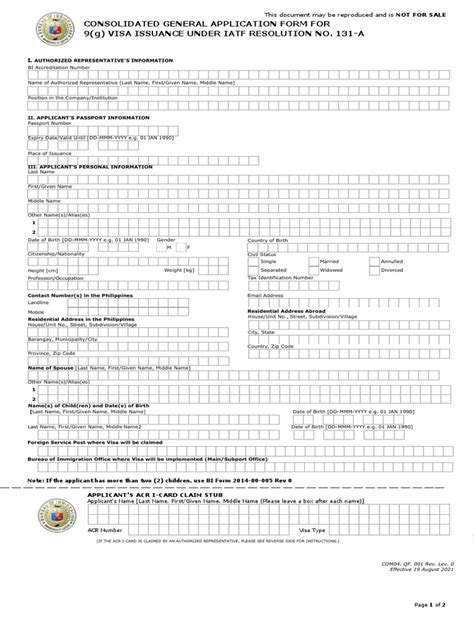 9(g) VISA ISSUANCE UNDER IATF RESOLUTION NO. 131.